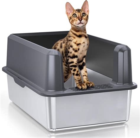 largest stainless steel litter box|enclosed stainless steel litter box.